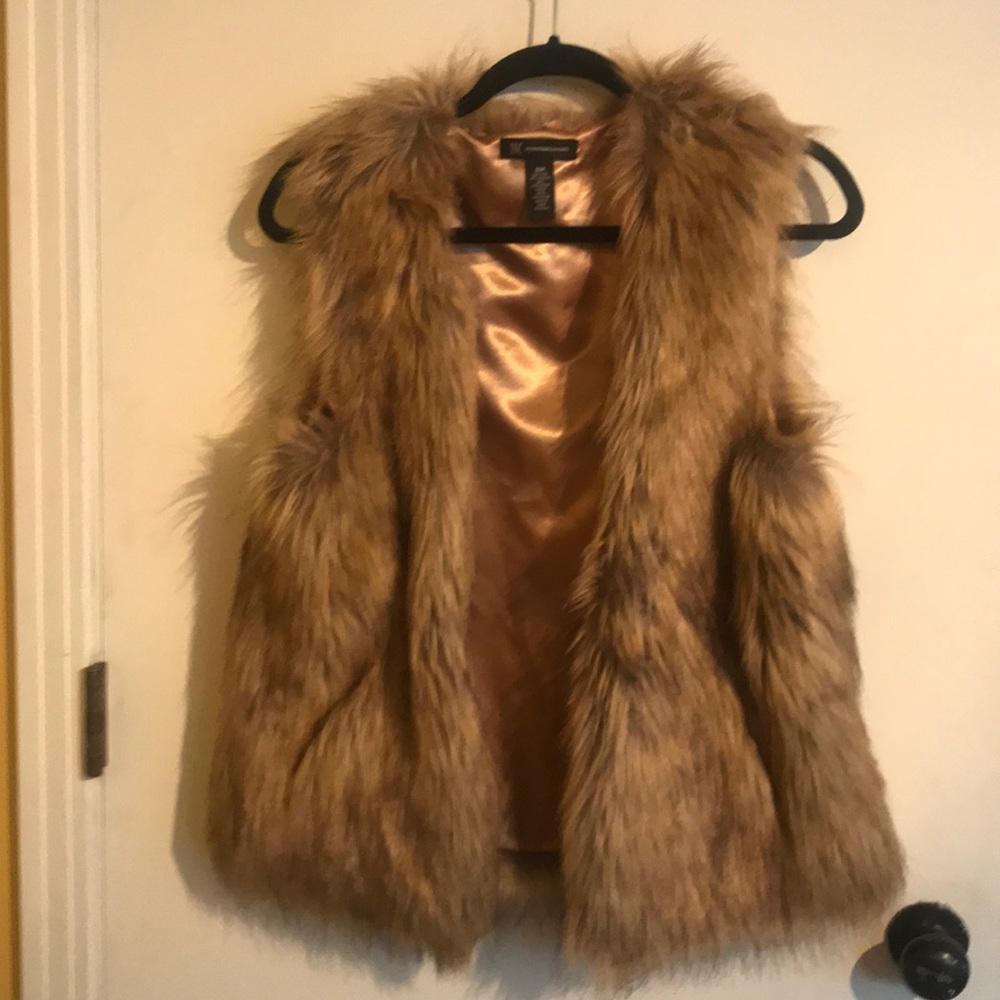 Inc faux fur vest